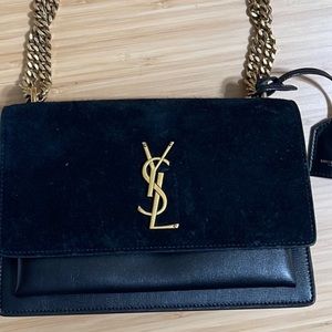 Yves Saint Laurent Black and Gold Crossbody Bag